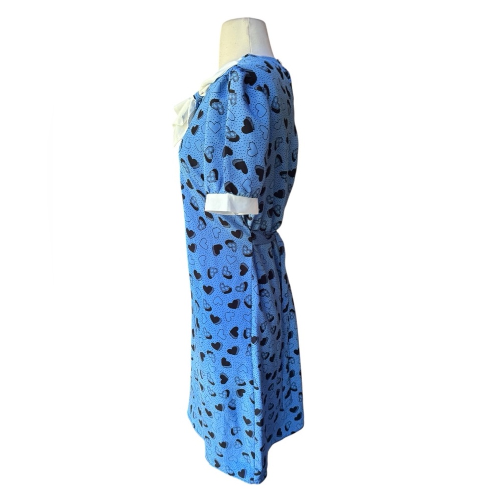 Late 1970s/Early 80s 100% Cotton Hearts & Polka Dot‎ Print Sailor Style Back Tie - Picture 3 of 6
